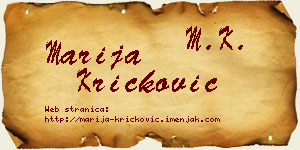 Marija Kričković vizit kartica